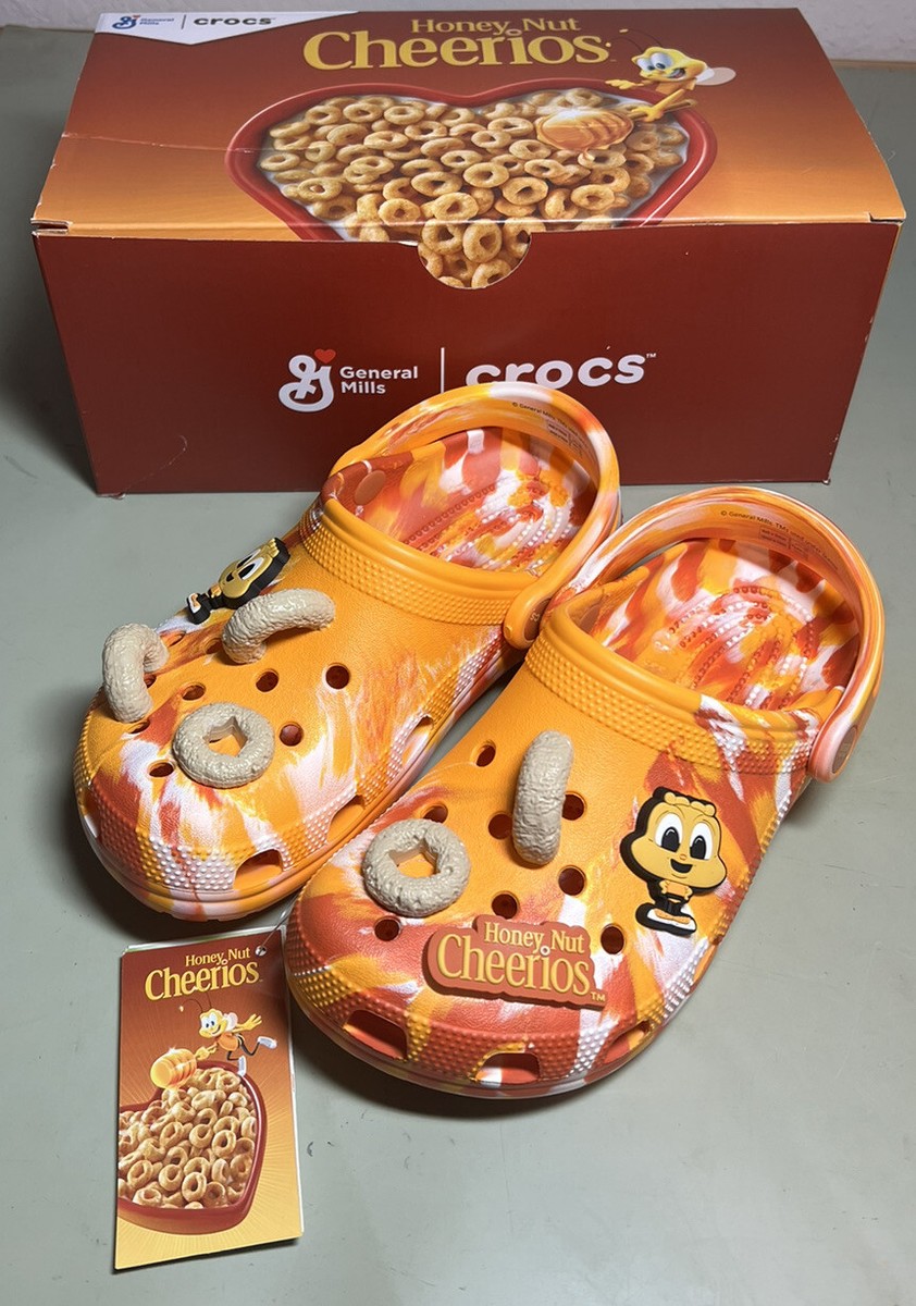 CROCS Honey Nut Cheerios Themed Clogs - Vibrant Orange 10.5 Honey Nut Cheerios x Crocs Classic Clogs All-Terrain Size J4  main image 4