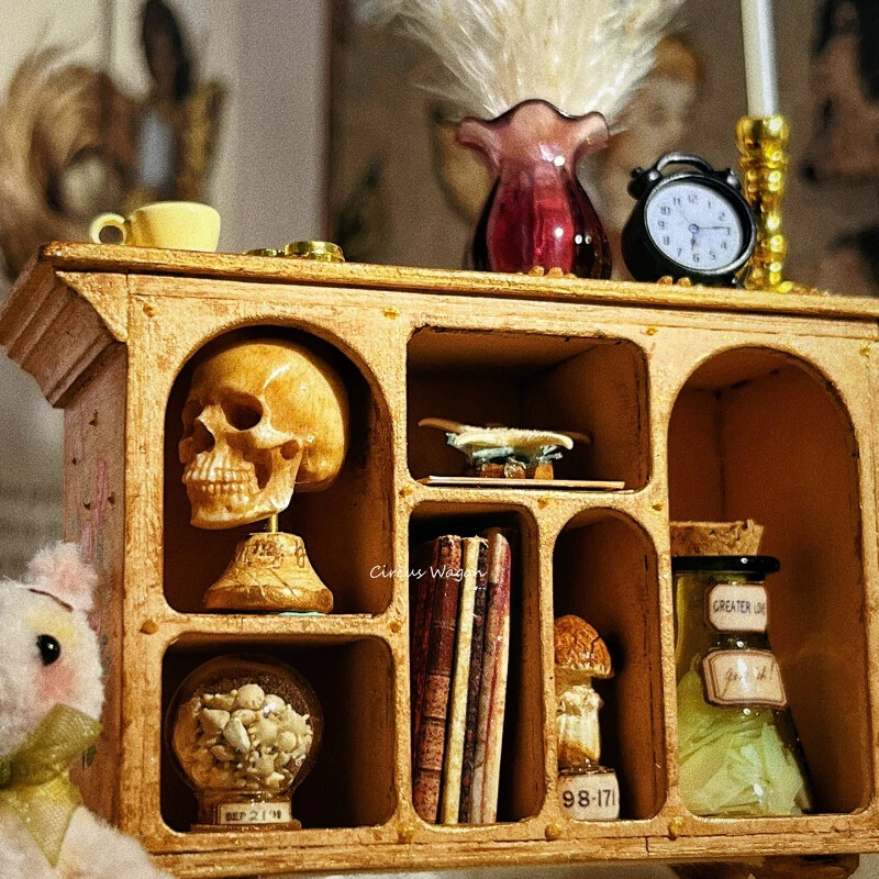 Mueble sin terminar con estante mágico bruja miniaturas casa de muñecas escala 1:12 Foto 4 de 4