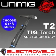 UNIMIG T2 Tig Torch 4m / 8m Gun Welding 7 Pin Flex Head Flexible Arc Torchology