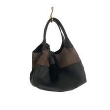 Sundance Leather Shoulder Bag Black Leather / Brown Suede Made In Italy Nwot
