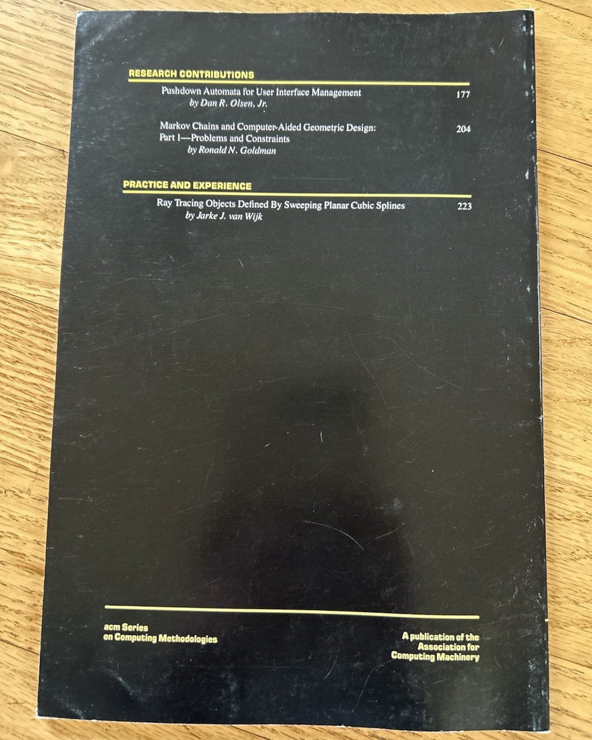 Vintage acm Transactions on Graphics Journal, Volume 3, Number 3, July 1984
