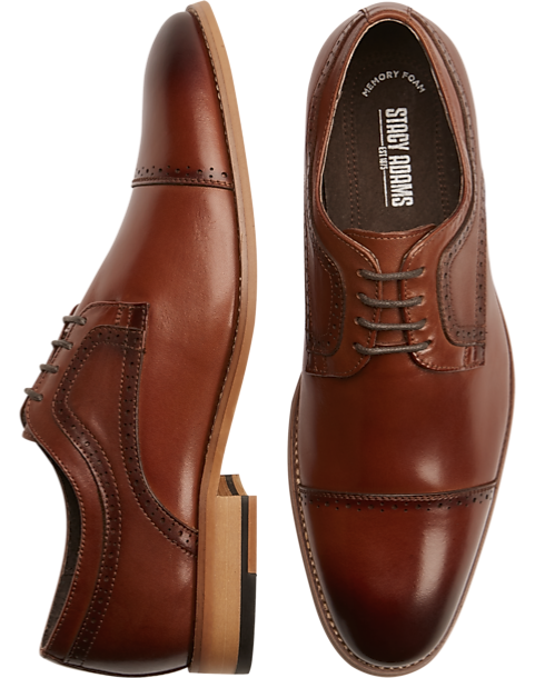 SAOLA NUOVISSIMO abito Oxford Cap Toe Stacy Adams Dickinson taglia 9 5 M pelle cognac