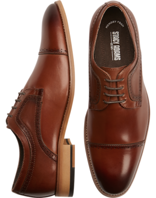Stacy Adams Dickinson Mens 12 Cognac Leather Oxford Cap Toe Dress Shoes EXC  | eBay UK