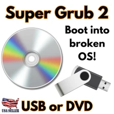 Super Grub2 Disk Linux, Windows & MAC Boot UP Repair Disk Fast Shipping DVD/USB