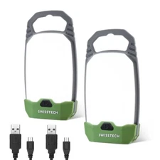 LED Camping Lantern 2 Packs Rechargeable Camping Lights 4 Light Modes Flashlight