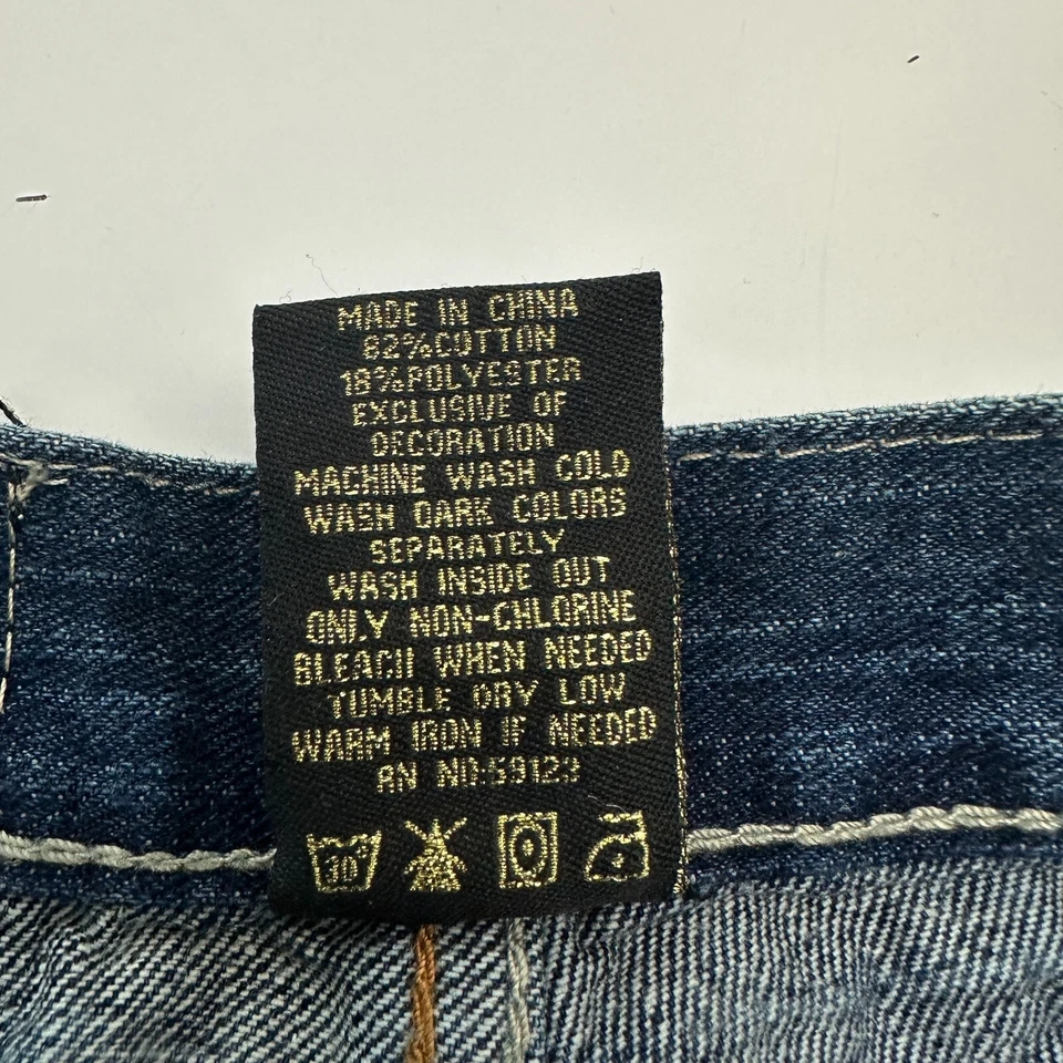 Pantalones de mezclilla Makaveli de pierna recta para niños talla 12 azul lavado oscuro Foto 4 de 4