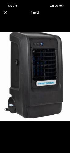 Portacool Portable Evaporative Cooler, Black, Push Button, Corded, Floor