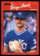 Terry Leach 1990 Donruss #534 Royals MLB READ FREE SHIPPING AutographDen