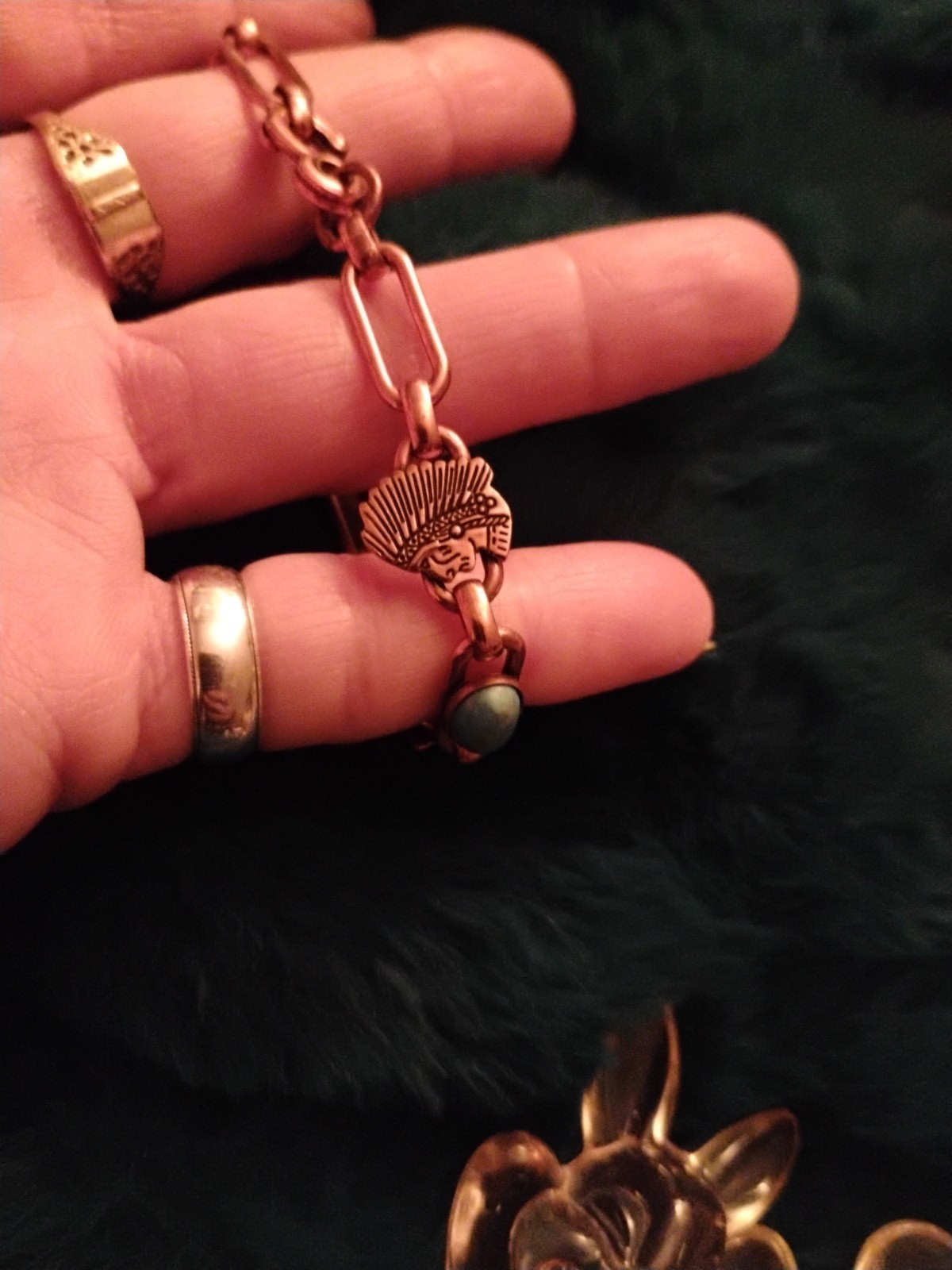 Vintage Navajo Style Solid Copper Storyteller Cha… - image 5