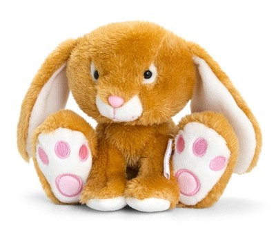 Kuscheltier Hase beige, Plüschtier Häschen sitzend, Stofftier ca. 14 cm