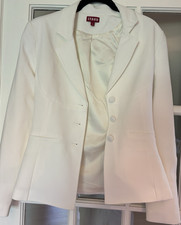 STAUD White Button Front Lined Blazer Jacket Long Sleeve Regular Fit Size 6