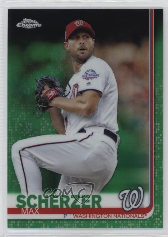 2019 Topps Chrome Green Refractor 53/99 Max Scherzer #140 8u9