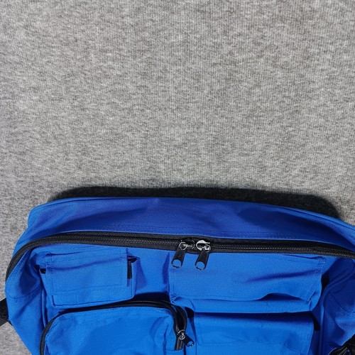 Rare Vintage Technics DJ Messenger Vinyl Bag Blue Pockets DMC World Adj Strap - Picture 18 of 19