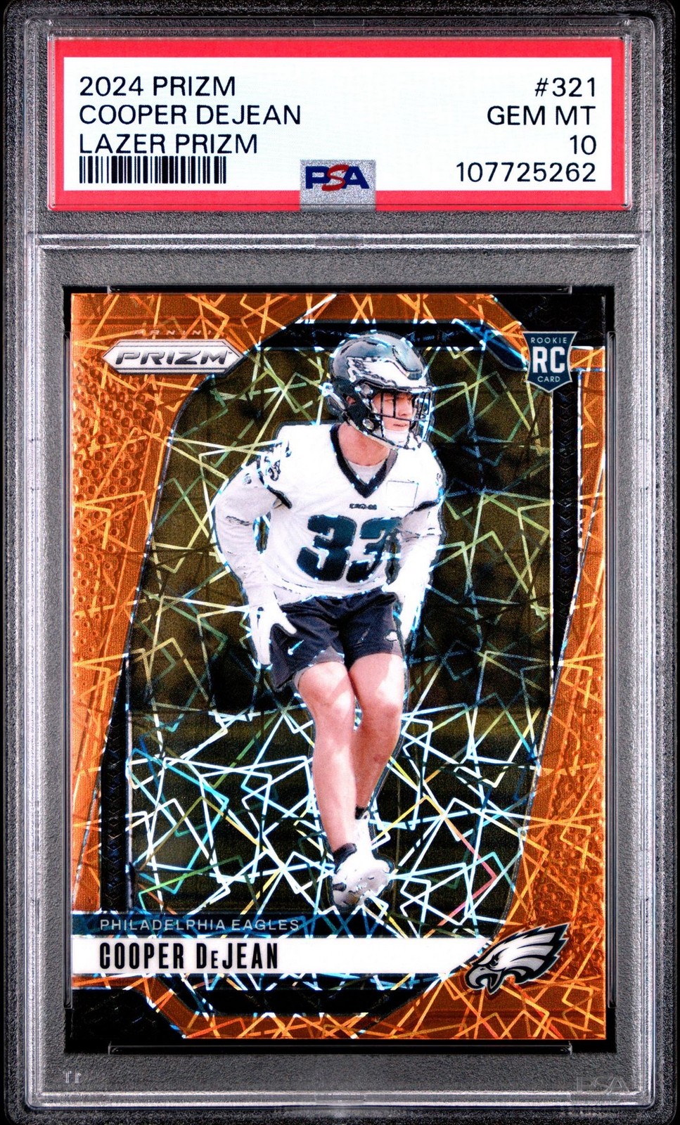 2024 Panini Prizm Cooper DeJean #321 Lazer Prizm PSA 10