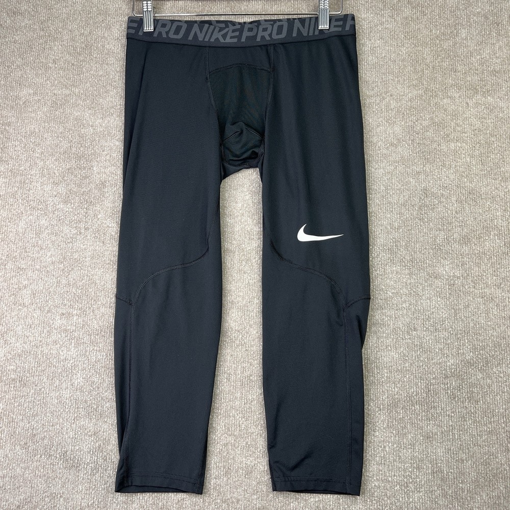 Nike Pro Compression Shorts for Men - Black Workout Running Tights Size L 28x22