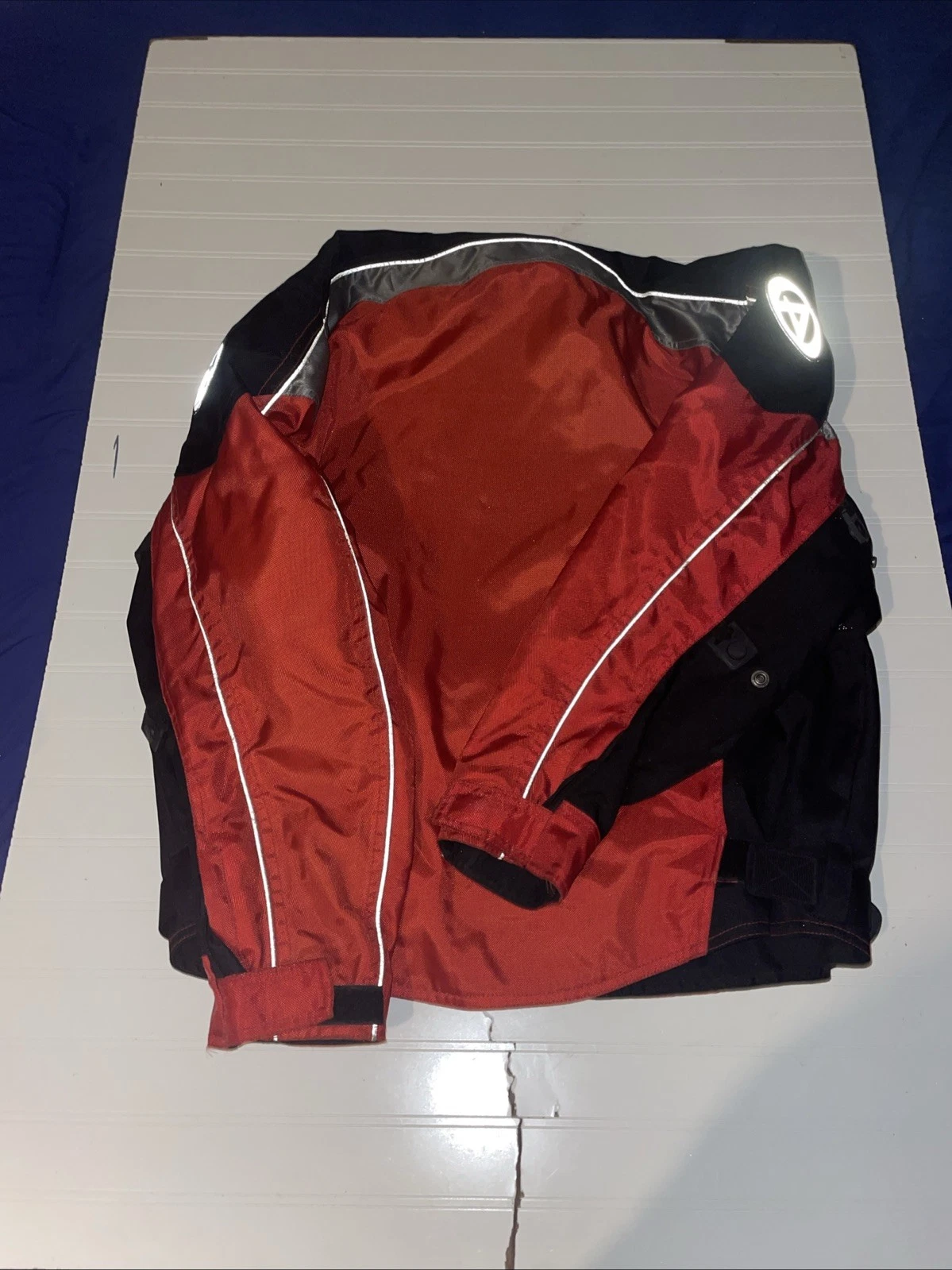 AGV Sport Motorcycle Jacket Men's XL Black Red Zip Heavy Nylon Polyester - product detail image 14