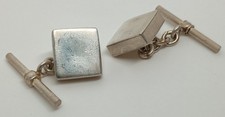 Vintage Solid 925 Sterling Silver Chain Link Cufflinks - Hallmarked 925