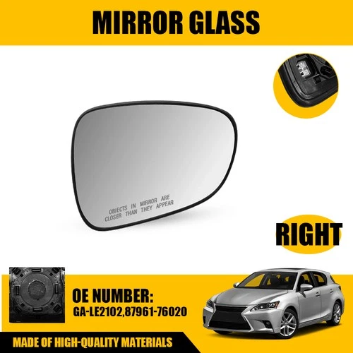 Passenger Side Heated Mirror Glass Replacement For Lexus CT200h 11-17 GA-LE2102