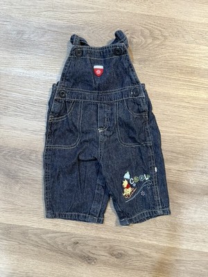 Pooh Blue Denim Overall Winnie the Pooh Embroidered Cotton One Piece 6/9 Months