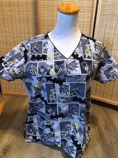 Scrubs Scrub Top Cartoon DC Comics Super-Hero Bat-Girl Batman Medium M H770