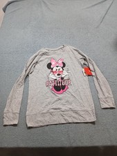 Disney Minnie Mouse Sweatshirt Girls Size XL Gray Casual Long Sleeve Pullover