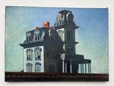 TABLEAU HUILE SUR TOILE EDWARD HOPPER signé et estampillé vintage art 20 X...