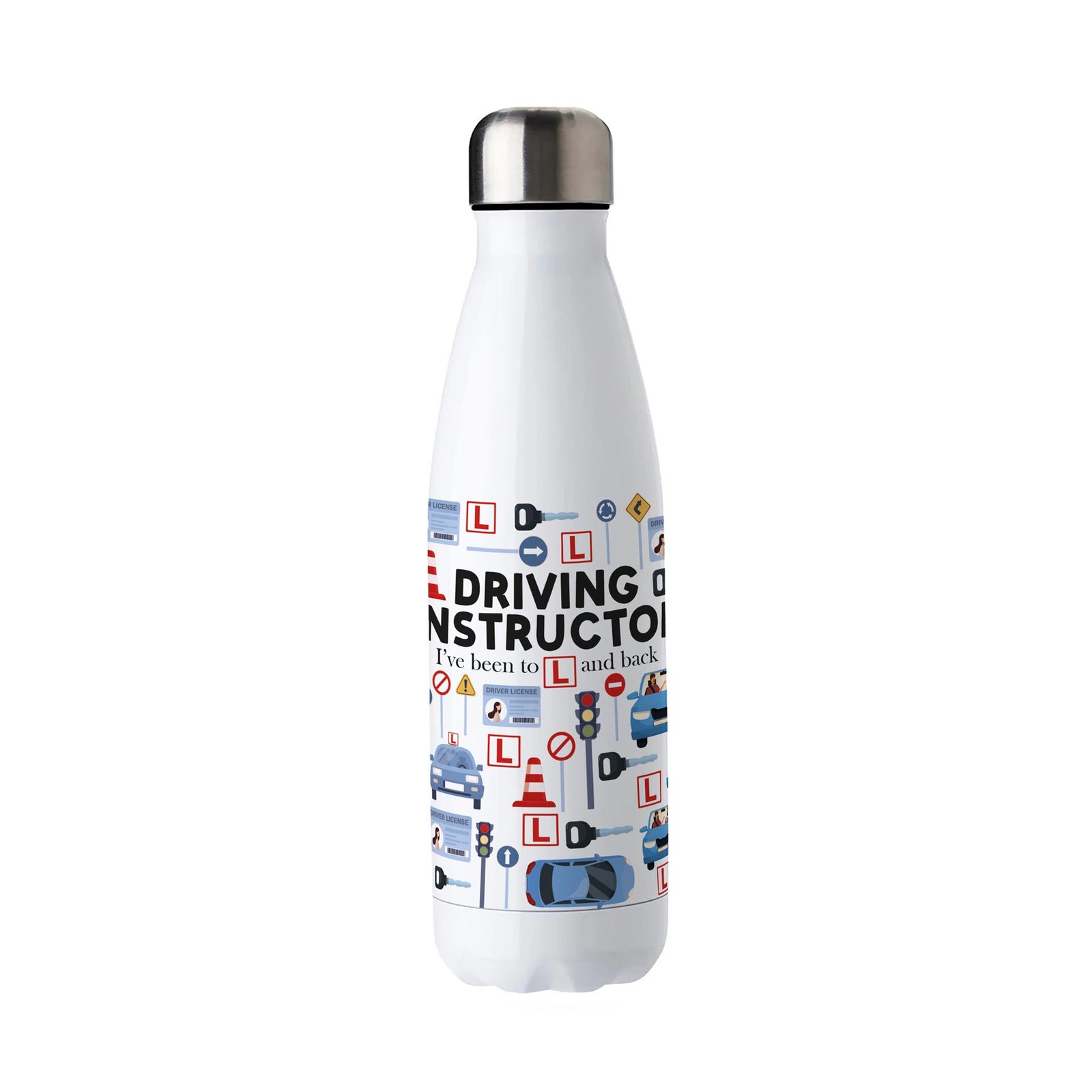 Novelty Driving Instructor Water Bottle - Reusable Stainless Steel Gift