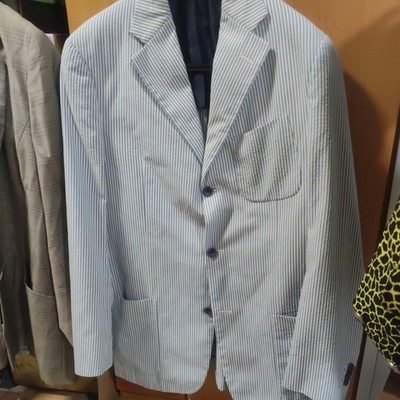 Etro Milano Cashmere Blazer Vintage  Jacket Mens Size 50 waiB -Blau Breasted