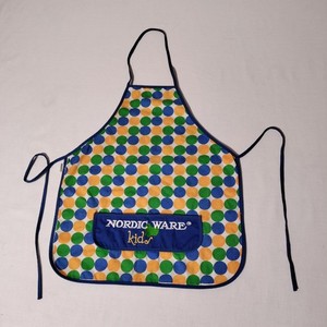 Nordic Ware Kids Apron 100% Cotton Polka Dot Blue Green Orange Toddler Child
