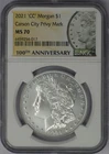 2021-CC MS-70 1oz 100thANNIVERSARY MORGAN COMMEMORATIVE DOLLAR