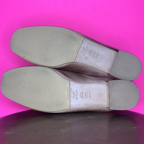 Stuart Weitzman Mulearky Pale Pink Satin Low Heel Mule Sz 9 - Picture 7 of 9