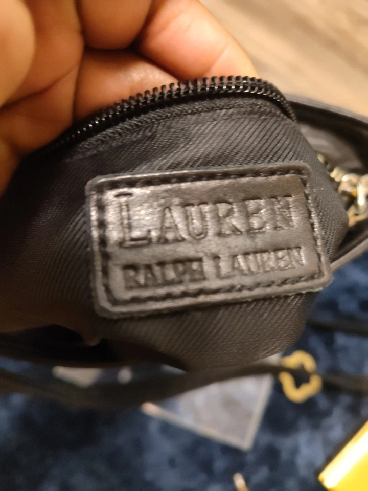 Bolso de mano de cuero Lauren Ralph Lauren cartera montura negro Foto 4 de 4