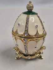 Cloisonné Egg Trinket Box with Rhinestone Detailing Decorative