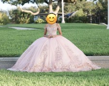 Rose Gold Quincea era Ball Gown Dress