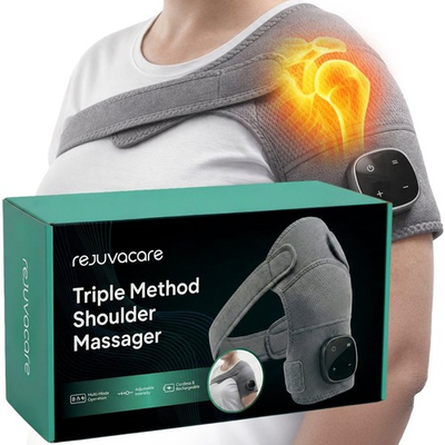 #ad NEW Rejuvacare Triple Method Shoulder Massager Heated Vibration Compression $39.99