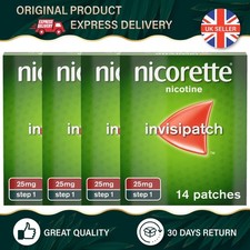 4 x 14 Patches  Nicorette InvisiPatch Step 1 - Quit Smoking - 2027 Expiry UK