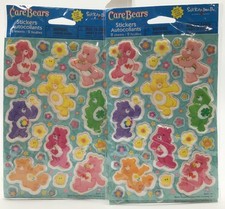 Vintage Care Bears Puffy Stickers 2 Packs 4 Sheets 2005 Stickety Doo Da NIP