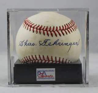 Signed Baseball Charlie Gehringer Autograph HoF PSA/DNA w/LOA Graded PSA 8