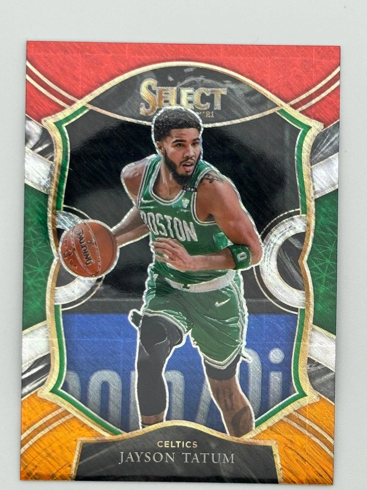 2020-21 Panini Select Concourse Jayson Tatum Red White Orange Shimmer Card #41