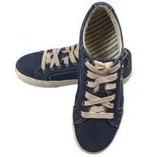 Taos Plim Soul Womens Blue Denim Canvas Low Top Lace Up Sneakers Size 8.5