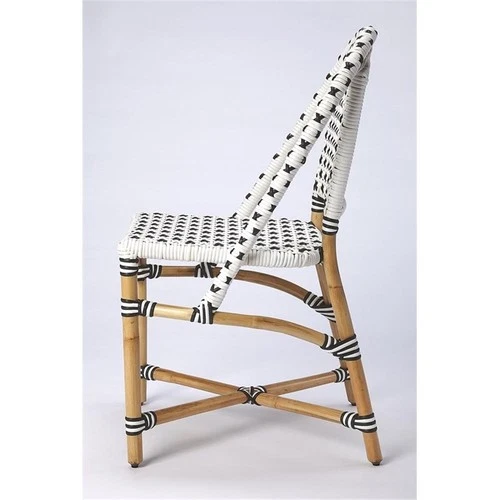 Butler Specialty Company Tenor Rattan Bistro Side Dining Chair - White/Back - Picture 7 of 10