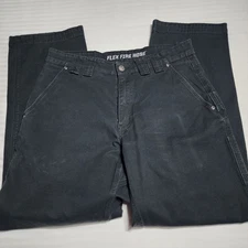 Duluth Trading Flex Fire Hose Black Carpenter Men's 34x32 (Fit: 33x29”) Canvas