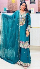 Designer Indian Pakistani top plazzo Bollywood Dress Party Wear Suit wedding