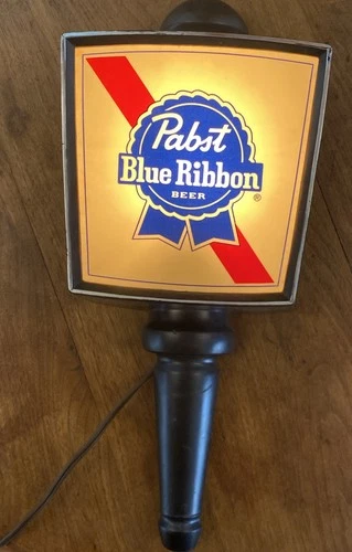 Vintage Pabst Blue Ribbon Beer Lighted Sign Back Bar 1978