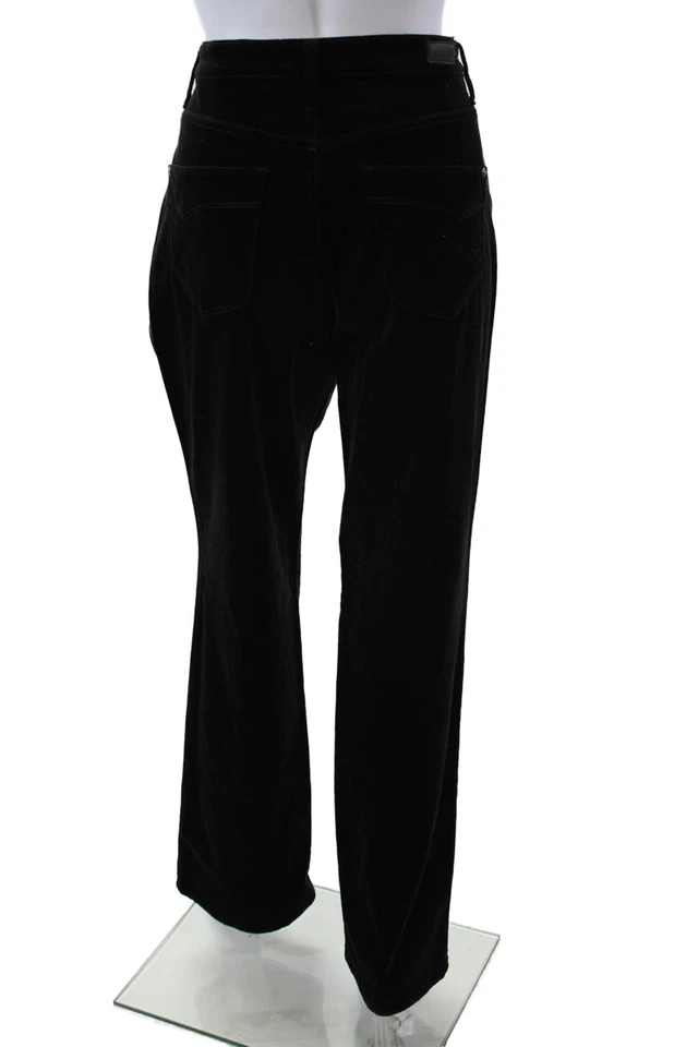 Pantalones de terciopelo para mujer Cambio tiro alto pierna recta marrón oscuro talla 12 Foto 3 de 4