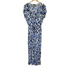 Cocomo Maxi Dress Women’s XL Butterfly Short Sleeve V Neck Lightweight With Belt