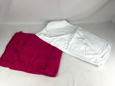 Light Gauze Fabric Pices (2) - White & Dark Pink -  embroidered design 2 Yds-54