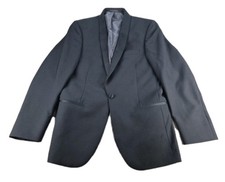 Calvin Klein Tuxedo Suit Jacket Men Sz 38R Black Worsted Wool Slim Shawl One Btn