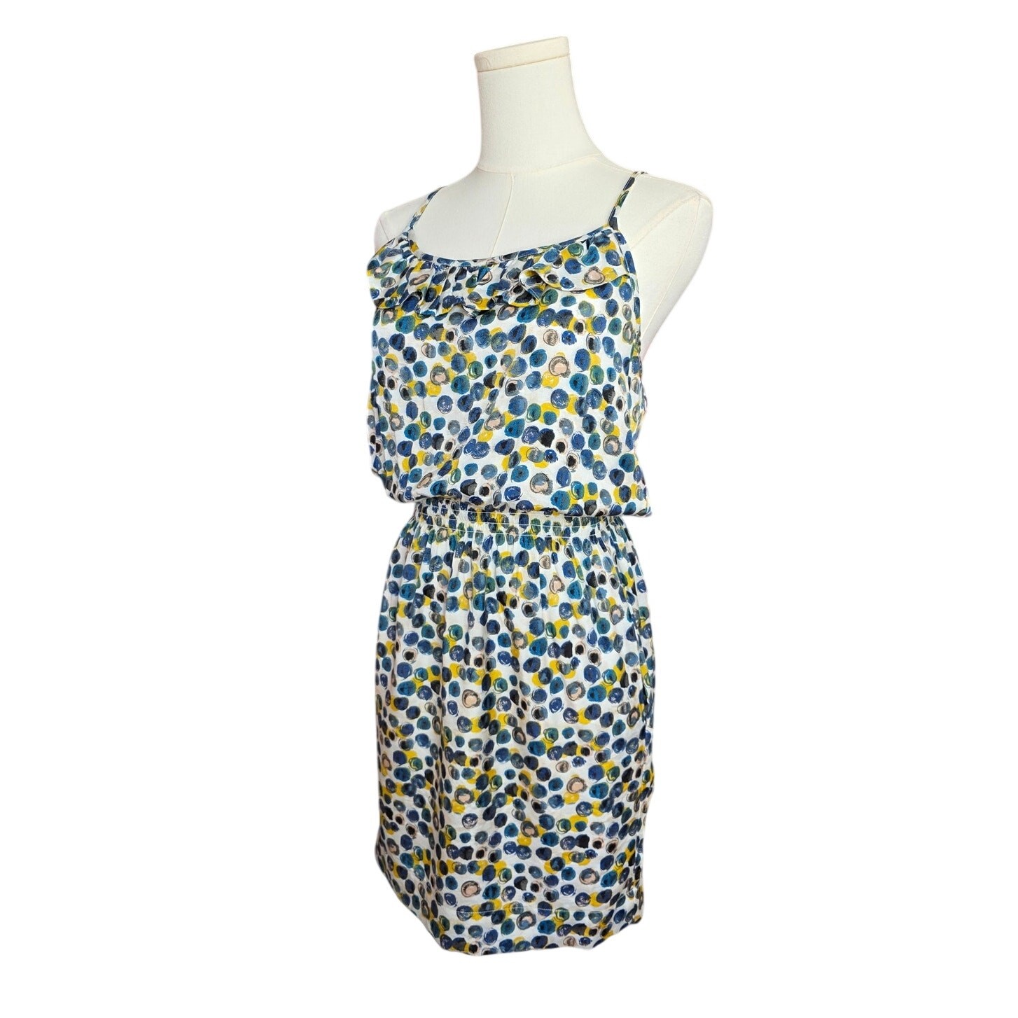 BCB GENERATION Multi-Colored Polka-dot Smocked Wa… - image 1