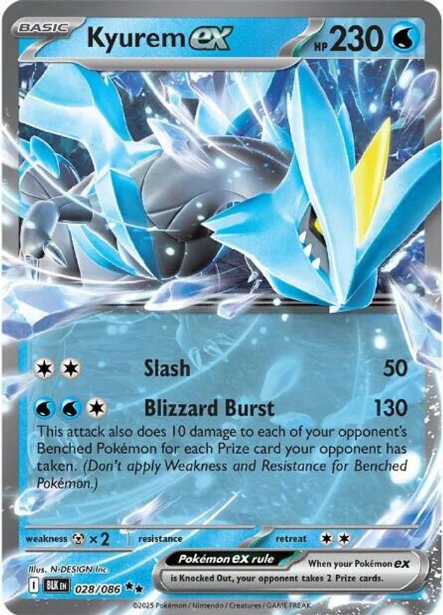 Pokemon Kyurem ex (28/329) Black Bolt NM HOLO